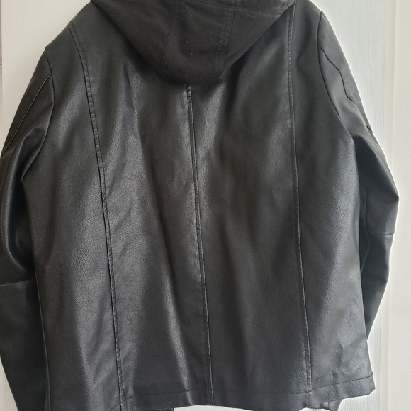 Mens DH3 hooded leather jacket. Size large - Picture 6 of 11